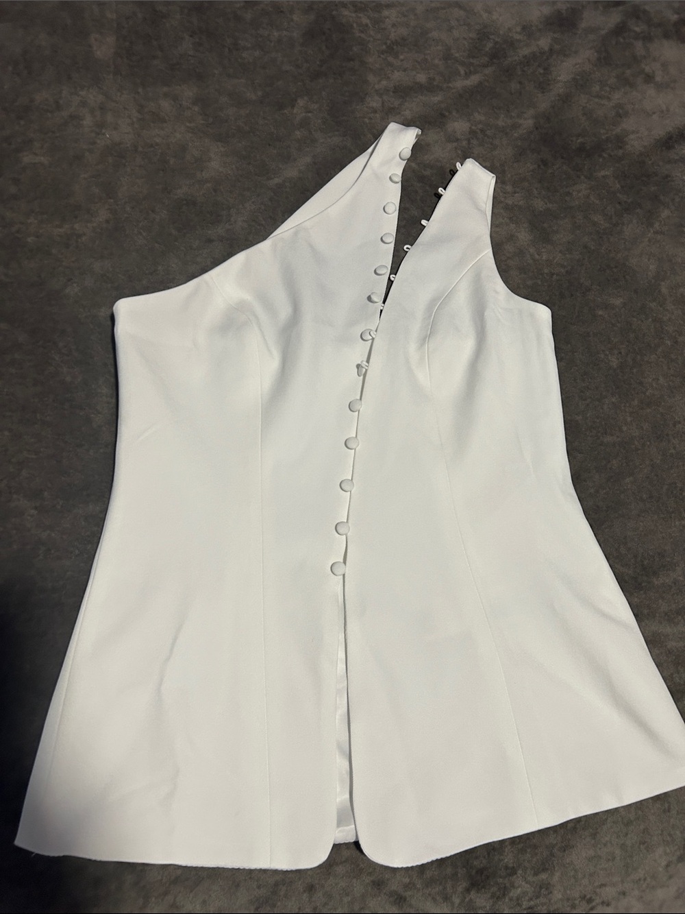 White Asymmetric Button-Front Women's vest